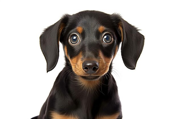 Photo dachshund puppy isolated on a white background studio shot