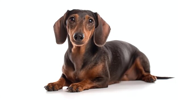 Photo dachshund sitting on a white background