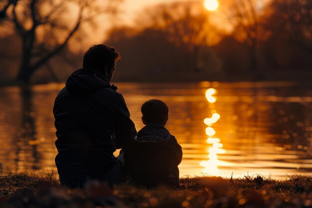 Foto padre e figlio trascorrono del tempo insieme concetto di genitorialità