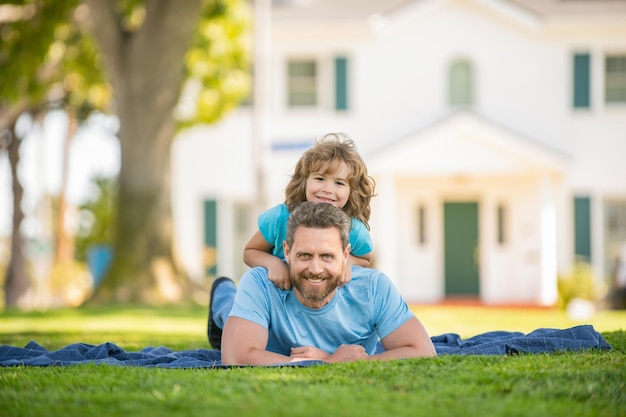 Dad with kid on summer day parenting and fatherhood fathers day