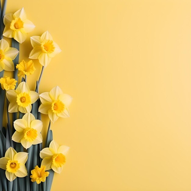 Photo daffodil flower copy space ai generative design