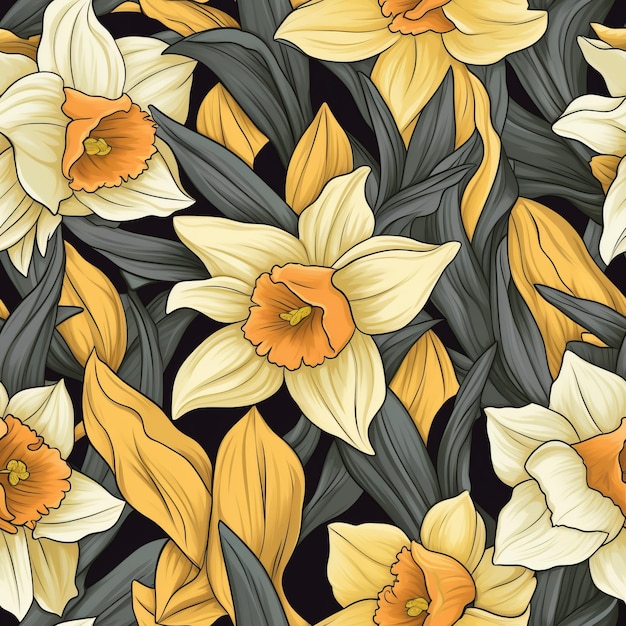 Daffodil Vector Pattern