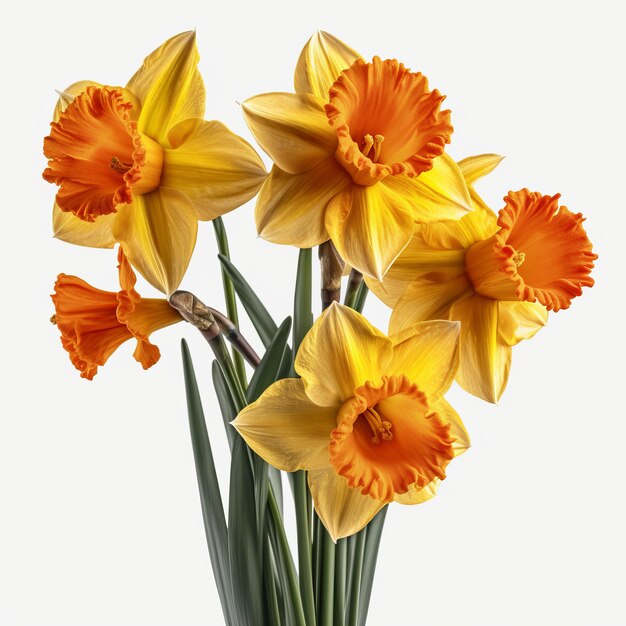 Photo daffodils hyper detailed very hight quality isolated ai generated illustration