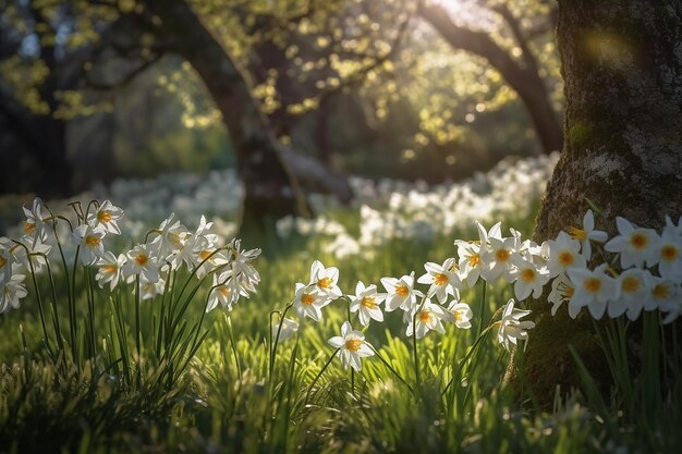 daffodils in the sunlight