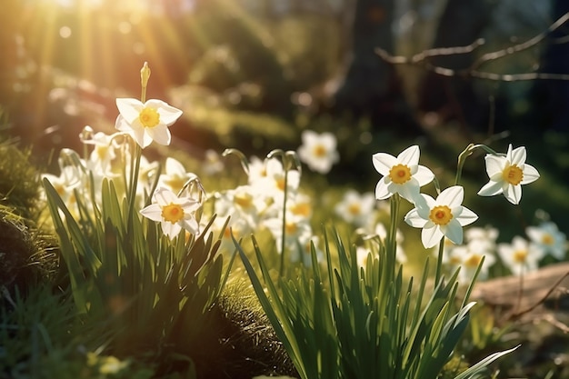 daffodils in the sunlight