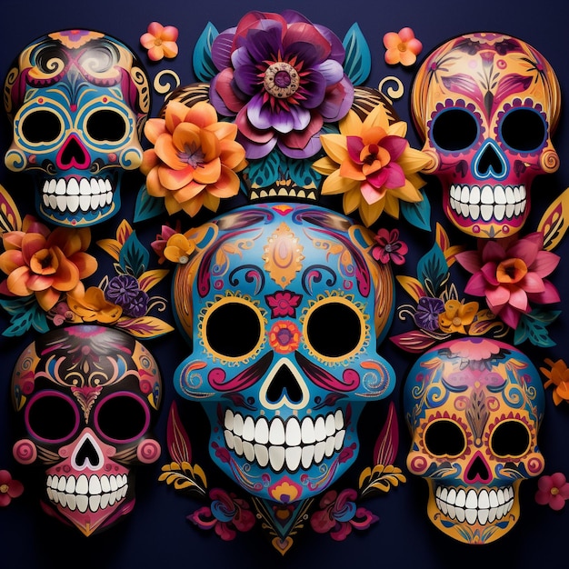 Dag van de Doden Da de los Muertos Mexicaanse schedel Dag van de Doden Achtergrondafbeeldingen Social Media Banner