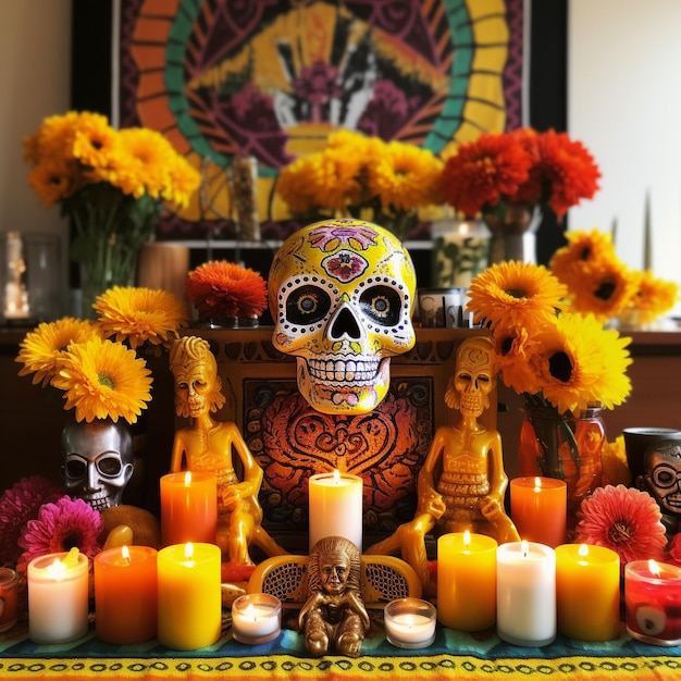 Dag van de Doden Da de los Muertos Mexicaanse schedel Dag van de Doden Achtergrondafbeeldingen Social Media Banner