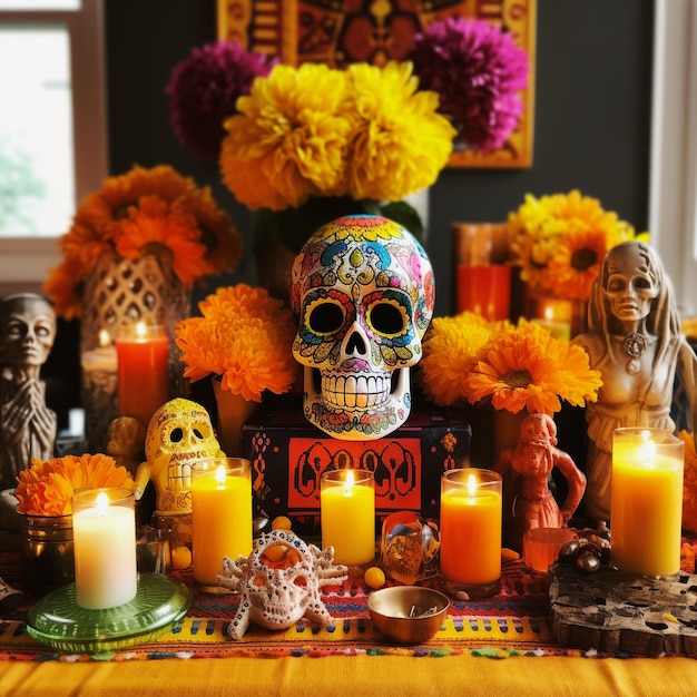 Dag van de Doden Da de los Muertos Mexicaanse schedel Dag van de Doden Achtergrondafbeeldingen Social Media Banner