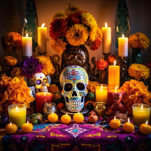 Dag van de Doden Da de los Muertos Mexicaanse schedel Dag van de Doden Achtergrondafbeeldingen Social Media Banner