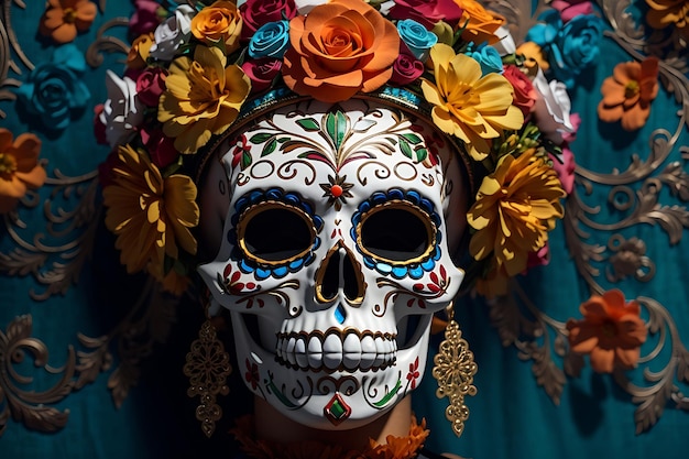 Dag van de Doden Mexicaanse volksfeest Skull Sy