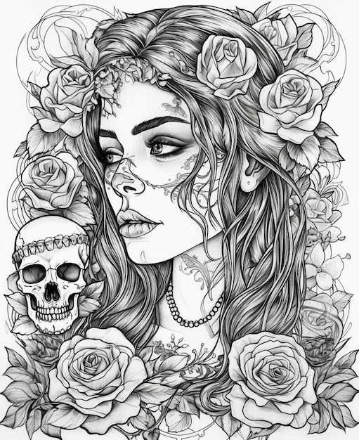 Dag van het dode meisje met rozen op haar hoofd