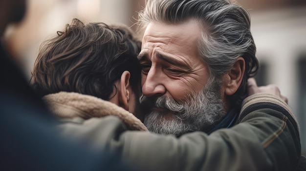 Foto dag van knuffels onder vrienden of familie gelukkig