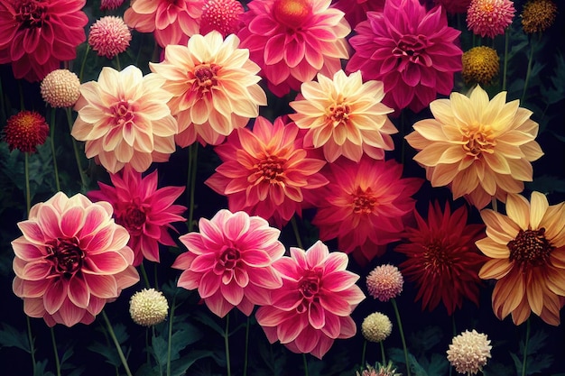 Dahlia bloem banket mooie spectaculaire bloemstuk achtergrond