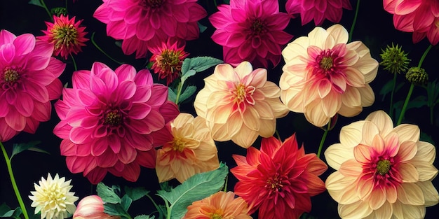 Dahlia bloem banket mooie spectaculaire bloemstuk achtergrond