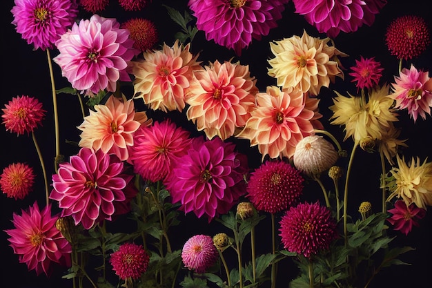 Dahlia bloem banket mooie spectaculaire bloemstuk achtergrond