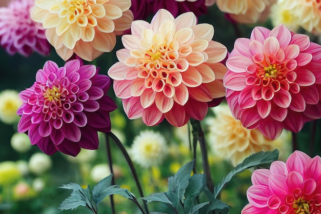 Dahlia bloem banket mooie spectaculaire bloemstuk achtergrond