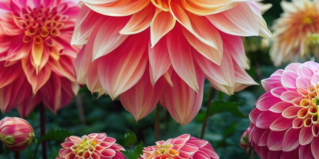 Dahlia flower banquet beautiful spectacular flower arrangement background