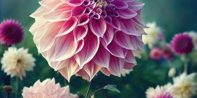 Dahlia flower banquet beautiful spectacular flower arrangement background