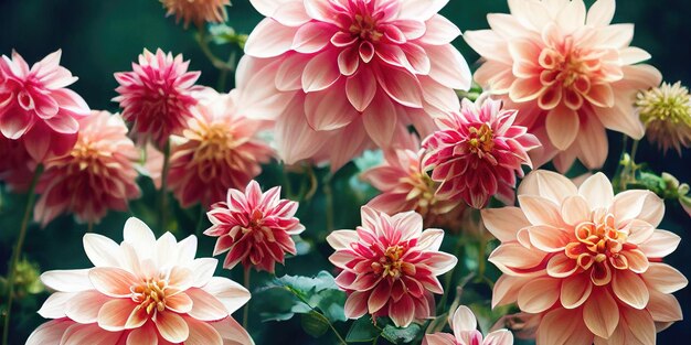 Dahlia flower banquet beautiful spectacular flower arrangement background