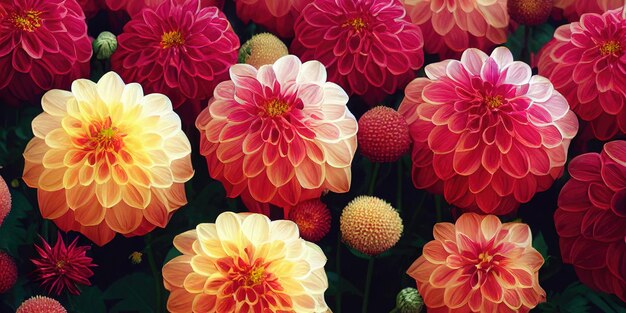 Dahlia flower banquet beautiful spectacular flower arrangement background