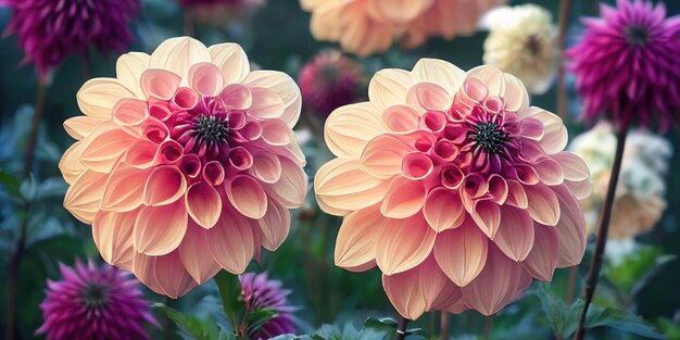 Dahlia flower banquet beautiful spectacular flower arrangement background