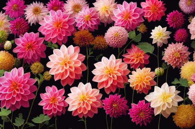 Dahlia flower banquet beautiful spectacular flower arrangement background