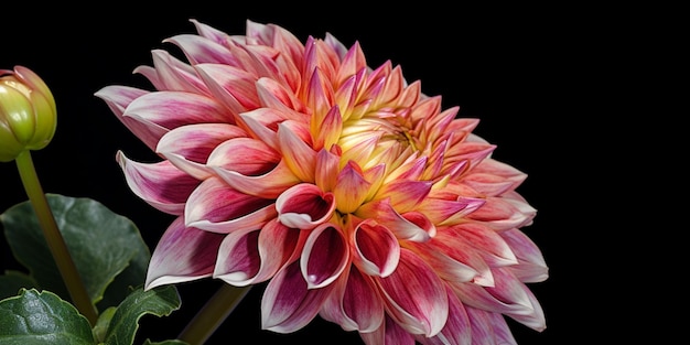 Dahlia flower copy space background AI Generated