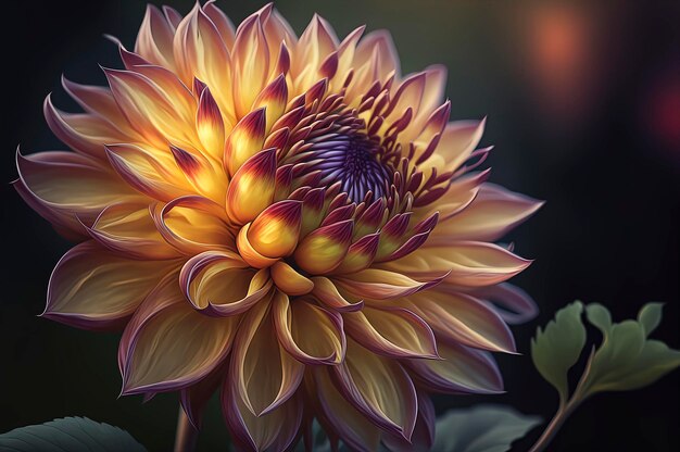 Dahlia flower illustration