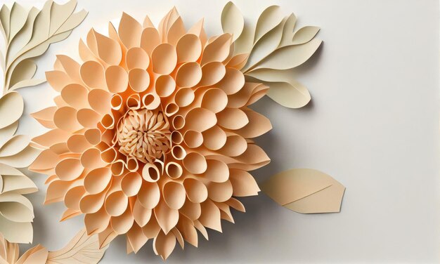 Dahlia flower made of paper craft Generative AI