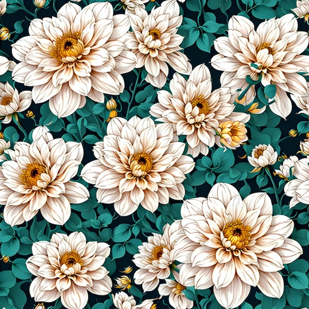 Dahlia flowers pattern