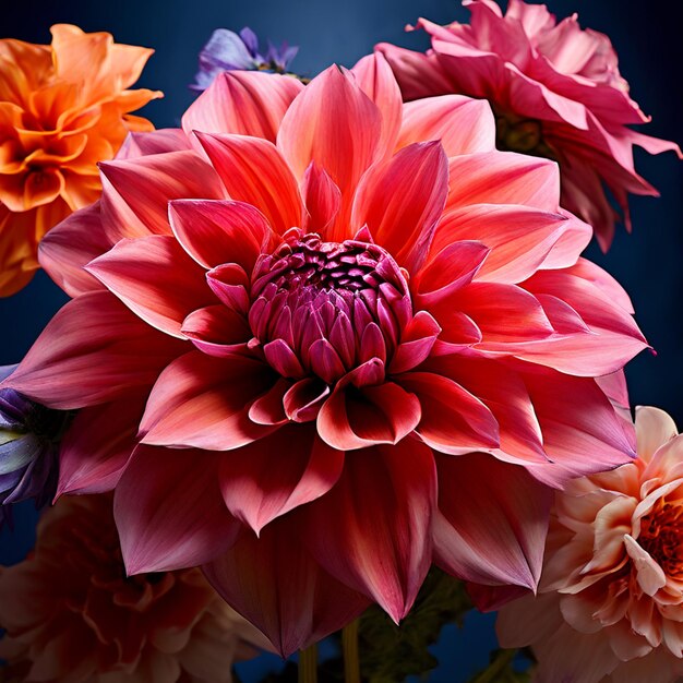 Dahlia flwers pink color