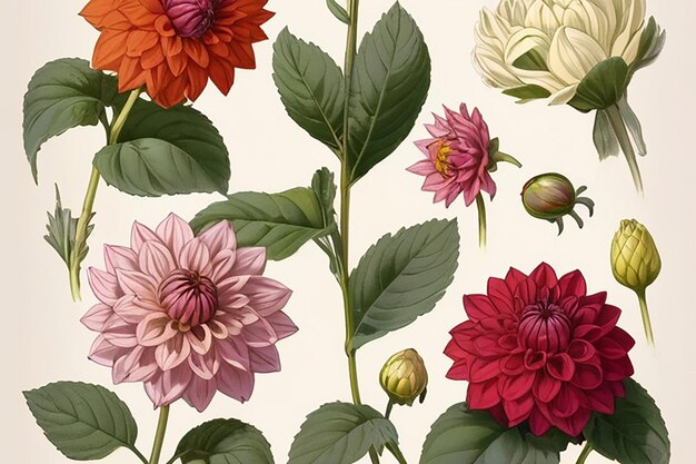 Dahlia Species Botanical Guidebook Design