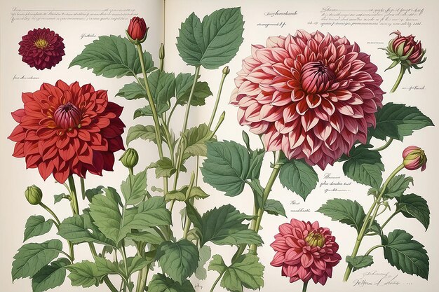 Dahlia Species Botanical Guidebook Design