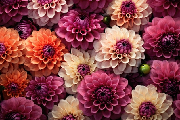 Dahlias as background