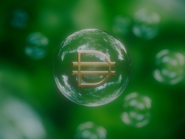 Dai Economic Bubble Unstable Crypto Currency Nature 3D Illustration Render