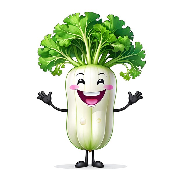 Daikon mascot character on white background