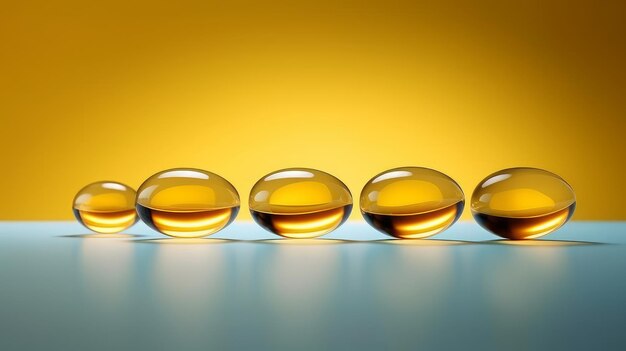 Daily supplement of fish oil gel capsules ai generated