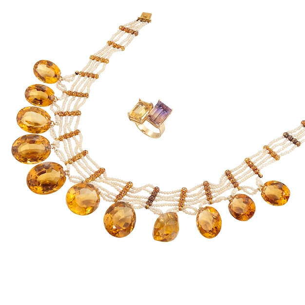 daimond jewelry necklace in white background inclluding clipping path