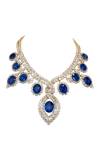 daimond jewelry necklace in white background inclluding clipping path