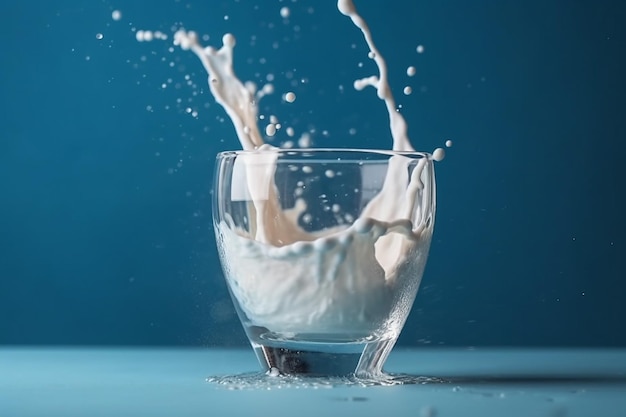 Foto dairy delight dynamic milk splash (splash di latte dinamico)