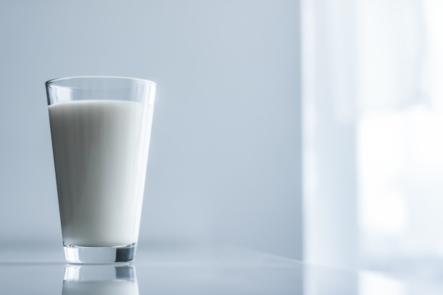 Dairy healthy nutrition and breakfast concept  world milk day full glass on marble table