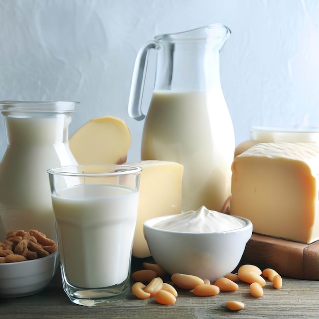 Dairy products on the table