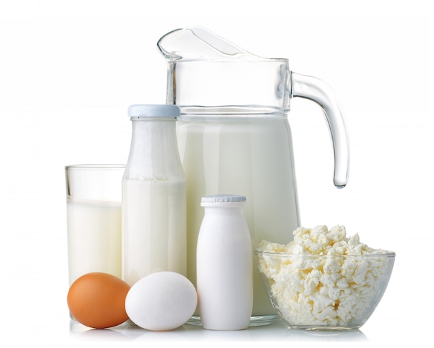 Dairy and protein products concept