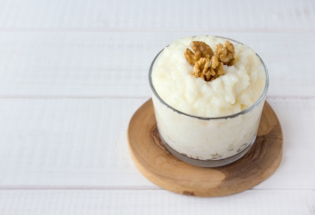 Photo dairy rice porridge walnut