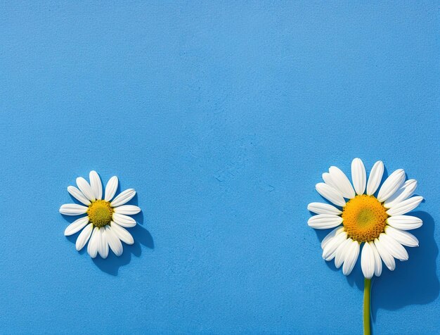Daisies on blue background