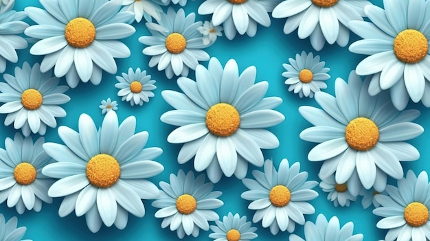 Daisies on a blue background