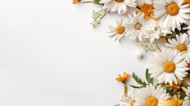 Daisies and Chamomile Flowers as Decoration Background