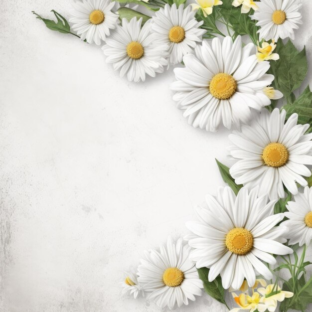 Daisies and Chamomile Flowers as Decoration Background