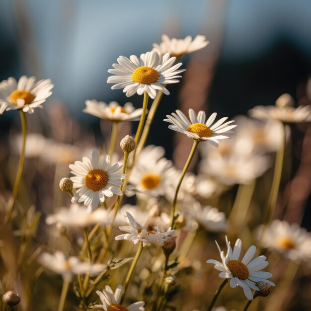 Daisies and Chamomile Flowers as Decoration Background