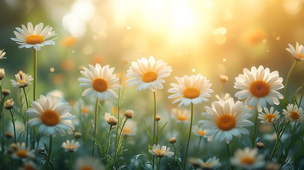 Daisies in een zomer- of voorjaarstuin